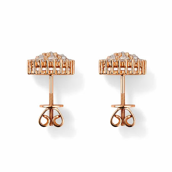 Draxen™ Iced Square Stud Earrings — Silver