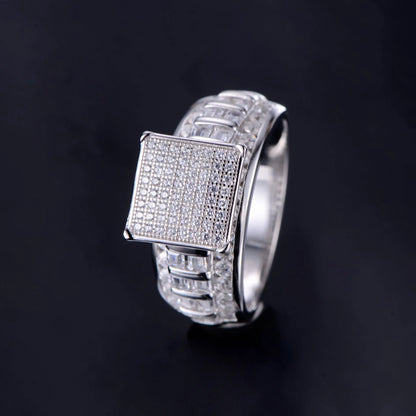 Draxen™ Square Micro Pave Ring — Silver