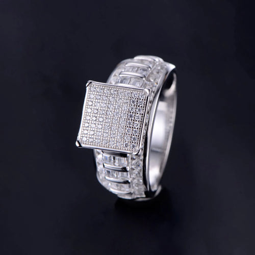 Draxen™ Square Micro Pave Ring — Silver