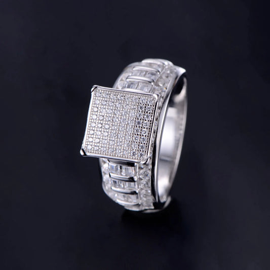 Draxen™ Square Micro Pave Ring — Silver