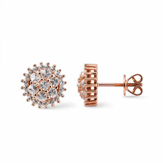 Draxen™ Iced Square Stud Earrings — Silver