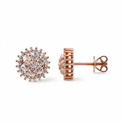 Draxen™ Iced Square Stud Earrings — Silver