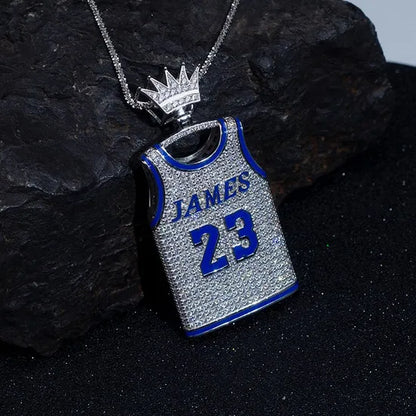 Draxen™ Iced Jersey 23 Pendant — Silver