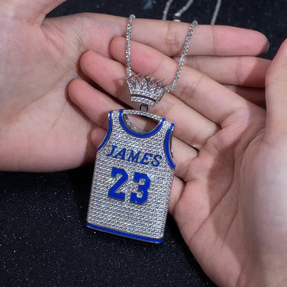 Draxen™ Iced Jersey 23 Pendant — Silver