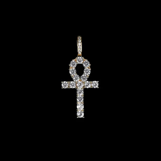Draxen™ Iced Ankh Pendant — Silver