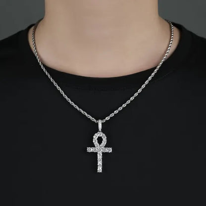 Draxen™ Iced Ankh Pendant — Silver
