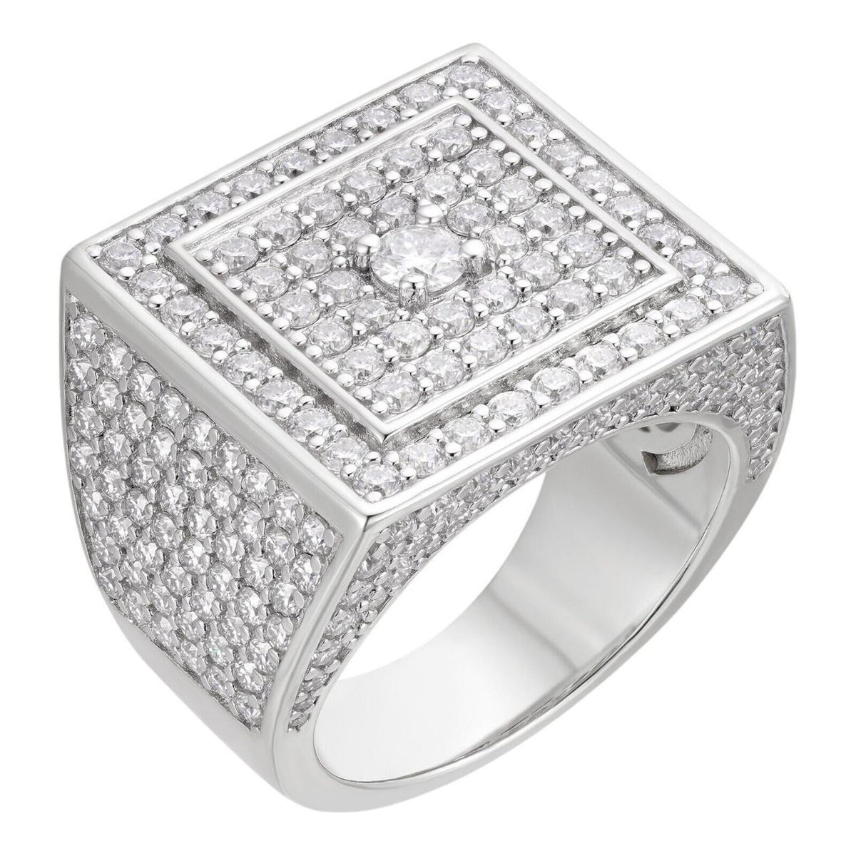 Draxen™ Square Micro Pave Ring — Silver